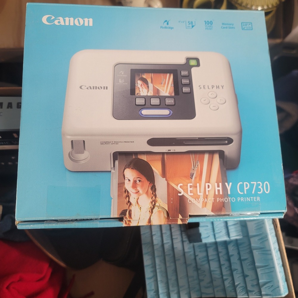 Canon SELPHY CP730 Compact Photo Printer White Portable 4x6 PictBridge LCD